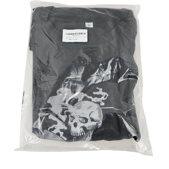 Skeleton Graphic T Shirt Halloween Costume M Coffee Short Sleeve Crew Neck - Picture 1 of 7